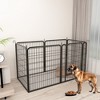 31.7" Dog Playpen,6 Panels Foldable Portable Pole Connection Wrought Iron Pet Play Pen, Outdoor Indoor Dog Exercise Pen For Yard, RV, Camping-Black - 3 of 4