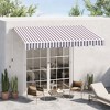 Vynxaria 10' x 8' Retractable Awning - Sunshade Shelter with Manual Crank - Coffee Stripes - 3 of 4