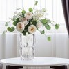 VECELO Clear Ribbed Glass Decorative Vase, Tabletop Centerpiece - 4 of 4