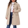 Agnes Orinda Women's Plus Size Winter Single Breasted Back Split with Pockets Long Overcoats - 2 of 4