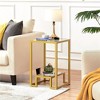 Yaheetech Modern Tempered Glass Side Table With Open Shelf For Living Room - 2 of 4