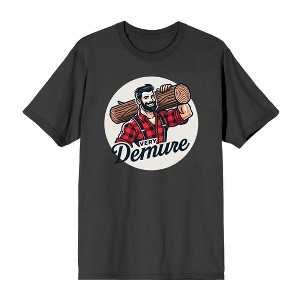 Very Demure Lumberjack Adult Crew Neck Short Sleeve Tee - 1 of 2