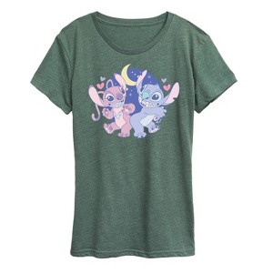 Women's - Lilo and Stitch - Stitch And Angel Short Sleeve Graphic T-Shirt - 1 of 4