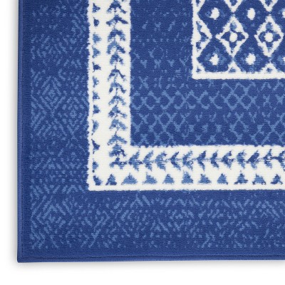 Ivory Geometric 7'10" x 10' Flat Woven Synthetic Area Rug