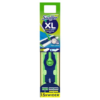 Swiffer Sweeper Dry + Wet XL Sweeping Kit (1 Sweeper, 8 Dry Cloths, 2 Wet Cloths)