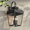 John Timberland Stratton Street 27" High Traditional Outdoor Wall Light Fixture Mount Porch Lantern Edison Bulb Weatherproof Black Clear Glass Shade - 2 of 4
