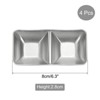 Unique Bargains Stainless Steel Divided Appetizer Sushi Soy Dipping Sauce Dishes 4 Pcs - 2 of 4