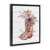 Stupell Industries Country Cowboy Boots Flower Bouquet Floating Frame Canvas Art, Black, 17" x 21" - 2 of 4