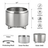 Smokeless Firepit 20.5Inch Portable Outdoor Fire Pit with Removable Ash Base, Stainless Steel Wood Burning Fireplace for Camping, Outside, Bonfire, - 4 of 4