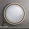 Possini Euro Design Cape Cod Round Vanity Wall Mirror Modern Beveled Glass Black White Gold Frame 31 1/2" Wide for Bathroom Home - 2 of 4