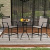 Tangkula Outdoor Bar Stools Set of 4 Heavy-Duty Patio Stools & Bar Chairs with Footrest & Armrests Metal Frame Counter Height - 4 of 4