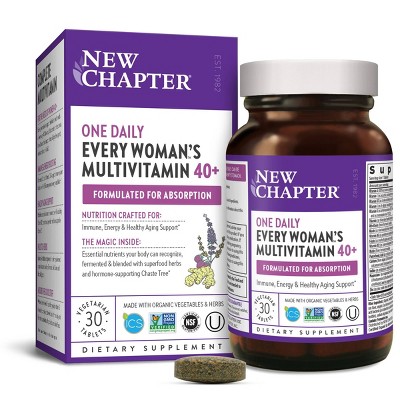 New Chapter Women's 40+ One Daily Multivitamin Tablets - 30ct