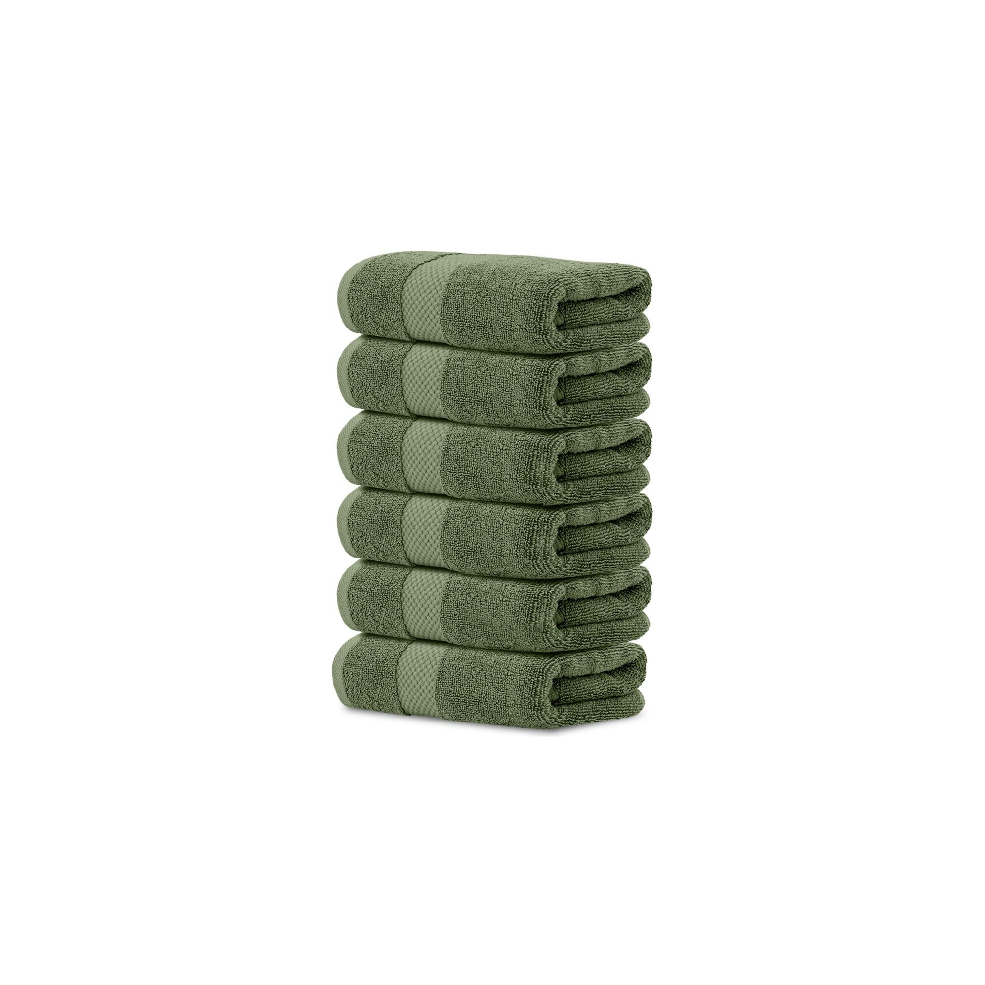 Cotton Hand Towels Set of 6 Sage