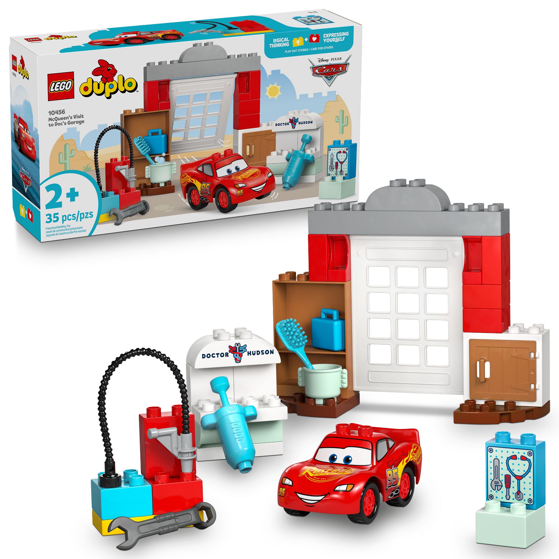 LEGO DUPLO Disney and Pixar Cars McQueen’s Visit to Doc’s Garage Building Set 10456