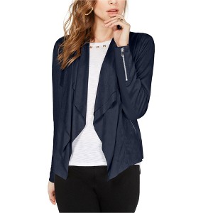 I.N.C International Concepts Womens Faux-Suede Jacket, Blue, Large - 1 of 1