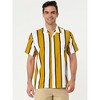 Lars Amadeus Men's Summer Striped Shirts Short Sleeves Button Down Beach Color Block Shirt - 3 of 4