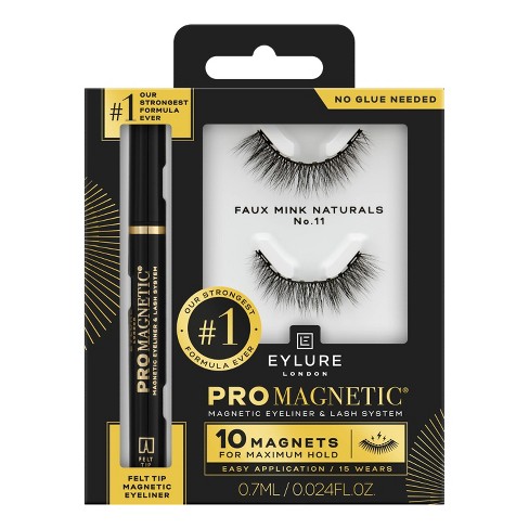 tykkelse Personligt Forkæle Eylure Promagnetic 10 Magnet Natural No. 11 False Eyelashes With Felt Tip  Eyeliner - 1 Pair : Target