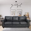 Living Room Furniture Sets,Mid-Century Vintage Sofa Couches with Rivet Design - 3 of 4