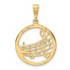 Black Bow Jewelry 14k Yellow Gold Round Musical Chart Pendant, 20mm (3/4 inch) - 3 of 4