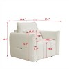 XIYUYEU 38.1" Cloud Single Sofa Chair Teddy Fabric Upholstered 1-seat Lounge Chair Sofa with a Pillow, Off White - 4 of 4