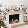 Christmas Garland with Lights, 6FT Holiday Accent Door Garland with Pink Bows & Colorful Balls, Pine Cones & Pine Needles, for Gatherings Parties - 2 of 4