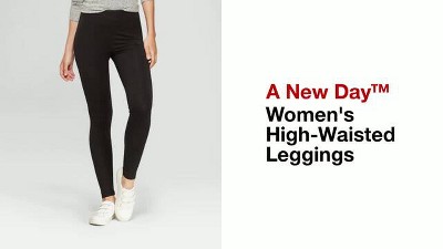 Women's High Waisted Cotton Blend Seamless Leggings - A New Day