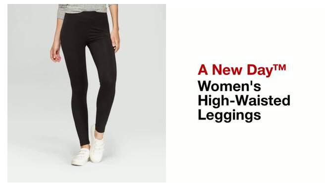  Women's High-Waisted Leggings - A New Day™ Black, 2 of 9, play video