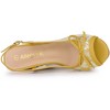 Allegra K Women's Casual Wood Platform Heels Bow Lace Wedge Sandals - 4 of 4