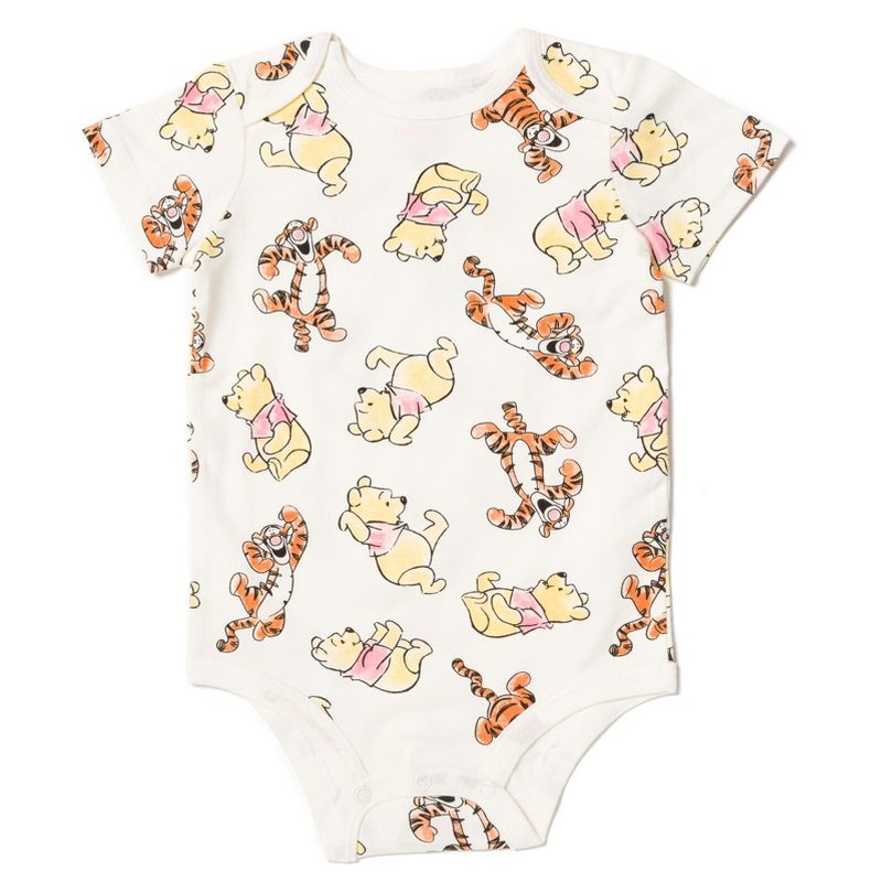 Disney Winnie the Pooh Tigger Winnie the Pooh Baby 4 Pack Snap Bodysuits Newborn to Infant , 5 of 8