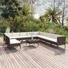 vidaXL Garden Lounge Set Patio Sectional Sofa Couch Outdoor Poly Rattan Brown - 2 of 4