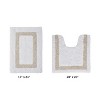 Hotel 2 PC Bath Rug 100% Premium Cotton Tufted Weave Two Tone Reversible Bathroom Rug, Super Soft Absorbent, Machine Washable Bath Mat - 2 of 4