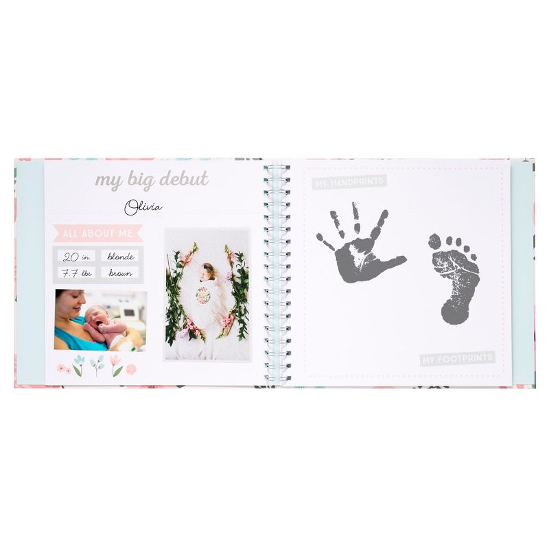 Pearhead Baby Memory Book and Baby Belly Sticker Set Floral Photo and Scrapbook Albums, 3 of 9