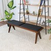 TiramisuBest Button Tufted Bed Bench - Upholstered with Arms & Solid Wood Legs, Black - 3 of 4