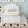 NicBex Twin Size Platform Bed 79.9" L Modern Wooden Bed Frame with Twin Trundle and Headboard for Bedroom, Guest Room, No Box Spring Required - 2 of 4