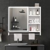 Vynxaria Modern White 32"x28" Wall-Mounted Medicine Cabinet with Mirror and Towel Rail - 2 of 4