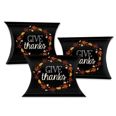 Big Dot of Happiness Give Thanks - Favor Gift Boxes - Thanksgiving Party Petite Pillow Boxes - Set of 20