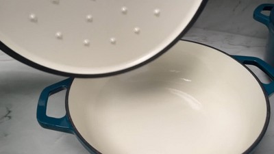 Blue Enameled 2.8 Qt. Cast Iron Dutch Oven