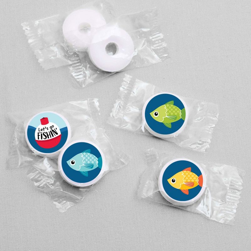 Big Dot of Happiness Let's Go Fishing - Fish Birthday Party or Baby Shower Round Candy Sticker Favors - Labels Fits Chocolate Candy (1 sheet of 108), 3 of 6