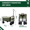 BEAFUP Foldable Beach Wagon Cart with 440lbs Capacity, Strapping System & 3pcs Waterproof Liners for Camping, Shopping & Families,Green - 3 of 4