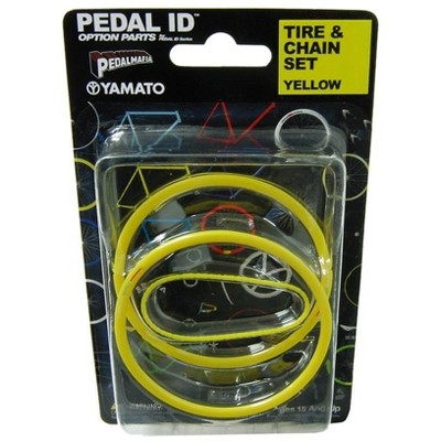 Yamato Pedal Id 1:9 Scale Bicycle: Tire & Chain Set: Yellow
