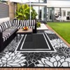Floral Outdoor Rugs 9x12 Waterproof Reversible Mats, Stain-Resistant Modern Plastic Straw Camping Rugs for Patio, Foldable Outside Carpet for RV - 4 of 4
