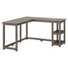 Max & Lily Solid Wood L-Shaped Desk, Corner Desk for Home Office, Gaming, Computer, Storage Shelves - 2 of 4