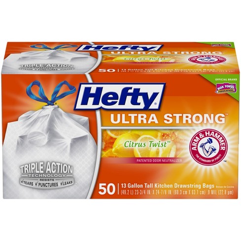 bags trash hefty kitchen gallon citrus twist tall 50ct drawstring scent strong ultra lowes burst count clean target