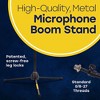 Hola! Music Adjustable Height Standard Clutch Studio On Stage Gig Microphone Stand with Telescopic Boom and Cable Clips, Black - 3 of 4