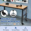 Workbench, Heavy-Duty Garage Work Table, Heavy-Duty Table with Power Outlets, Rubber Wood Top, Adjustable Height 29.5"-38.4" for Workshop,Office - 2 of 4