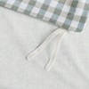 Green Gingham Duvet Cover Queen 100 Washed Cotton Set 3 Pieces with Zipper Ties, Breathable Luxury Bedding - 4 of 4