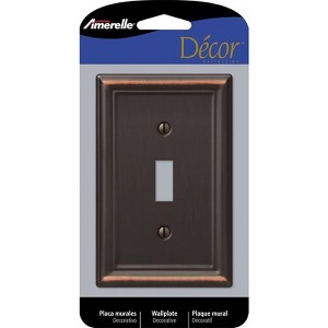 Amerelle Chelsea Aged Bronze 1 gang Stamped Steel Toggle Wall Plate 1 pk - 1 of 1