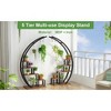 5-Tier Tall Metal Plant Shelf with Hooks, Half Moon Shape Plant Stand 2 Pack, Modern Flower Rack for Garden, Patio, or Balcony - 4 of 4