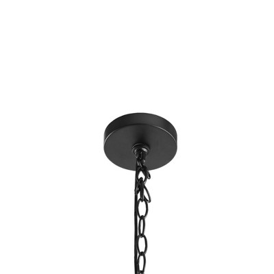 14.3" Black Natural Rope and Metal Mesh Pendant Light
