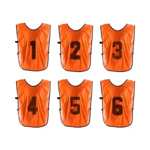 Unique Bargains Team Sports Reversible Numbered Soccer Training Vest 6 Pcs - 1 of 4